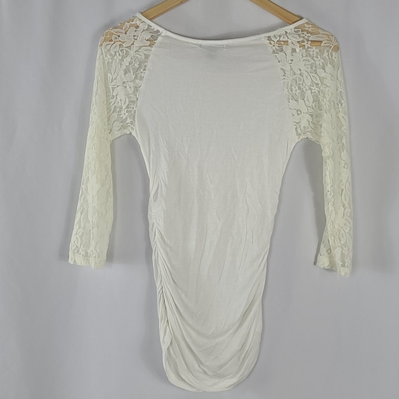 Deb | Off White Lace 3/4 Sleeves Mini Dress - Picture 9 of 9